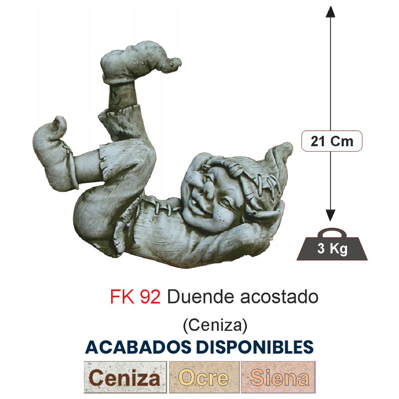 DUENDE ACOSTADO CENIZA