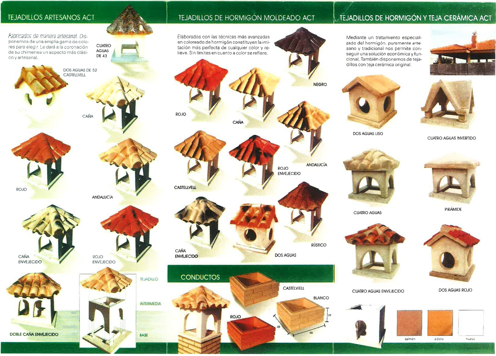 TEJADILLO ARTESANO 4 AG. COMP. HORMIGON CAÑA 52x52