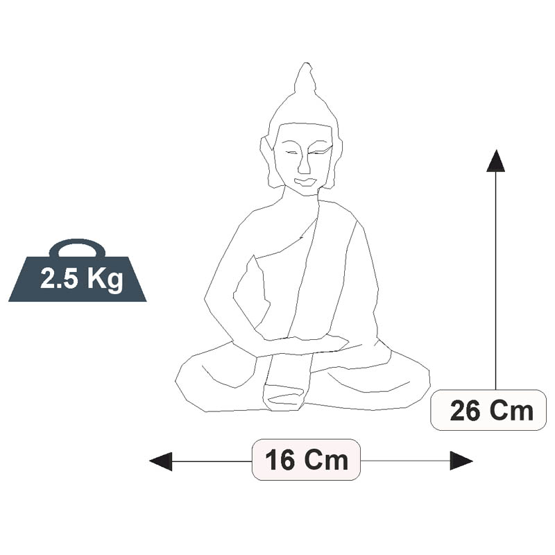 BUDA ORACION PEQUEÑO (CENIZA)