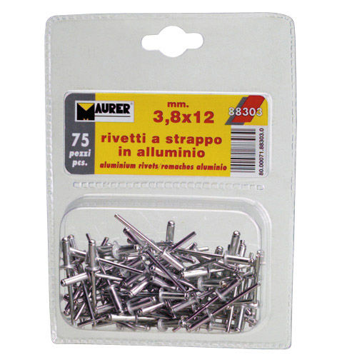 REMACHES ALUMINIO 3,80X16 BLISTER 75 PZ
