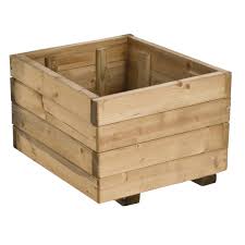 JARDINERA RUSTICA CUADRADA 40X40X27CM (MADERA)