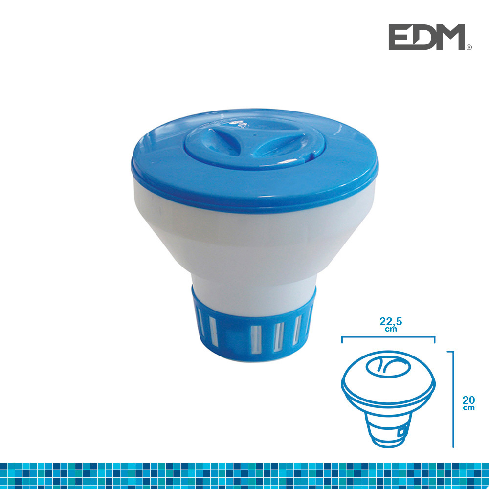 DISPENSADOR DE QUIMICOS FLOTANTE GRANDE ESPECIAL GRANULADO O QUIMICOS 20XDIAMETRO22,5CM