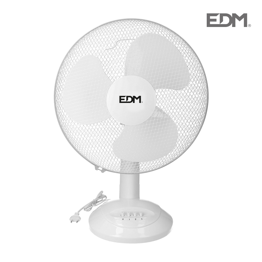 VENTILADOR DE SOBREMESA BLANCO 45W ASPAS 40 CM EDM