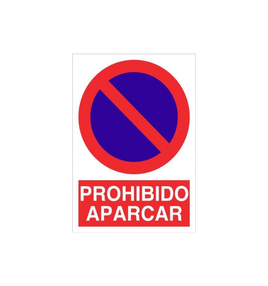 SEÑAL POLIESTIRENO 420X297MM. (PROHIBIDO APARCAR)