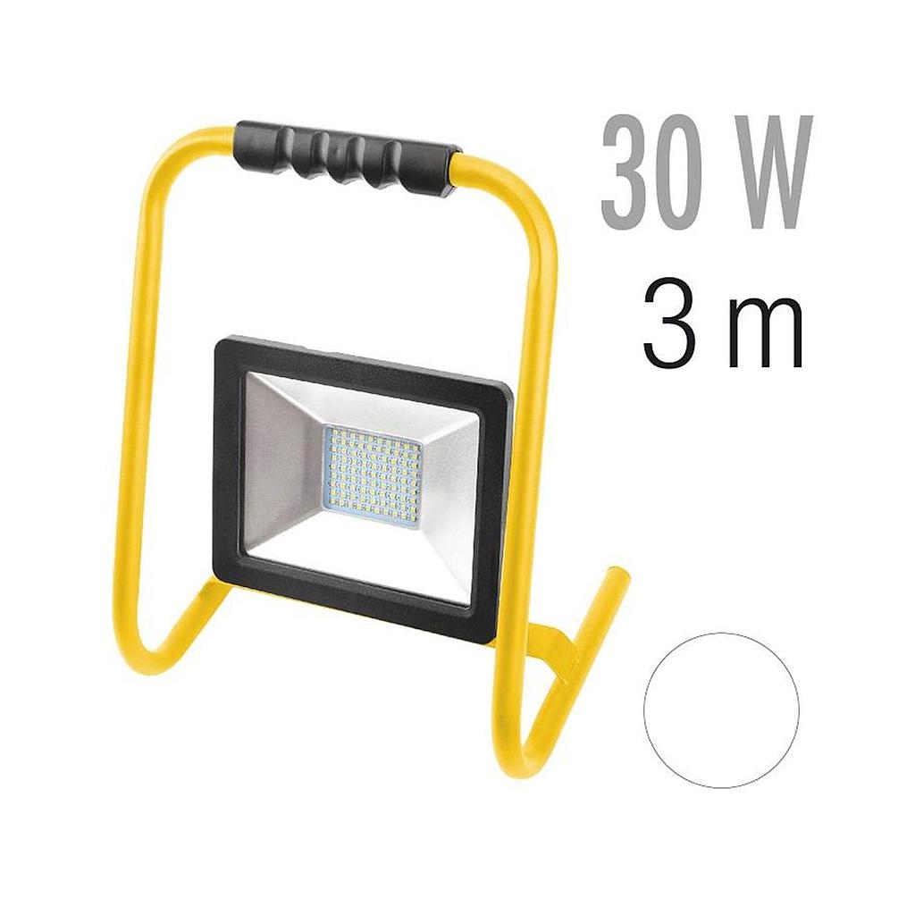 PROYECTOR LED NEGRO 30W SOPORTE 3mt